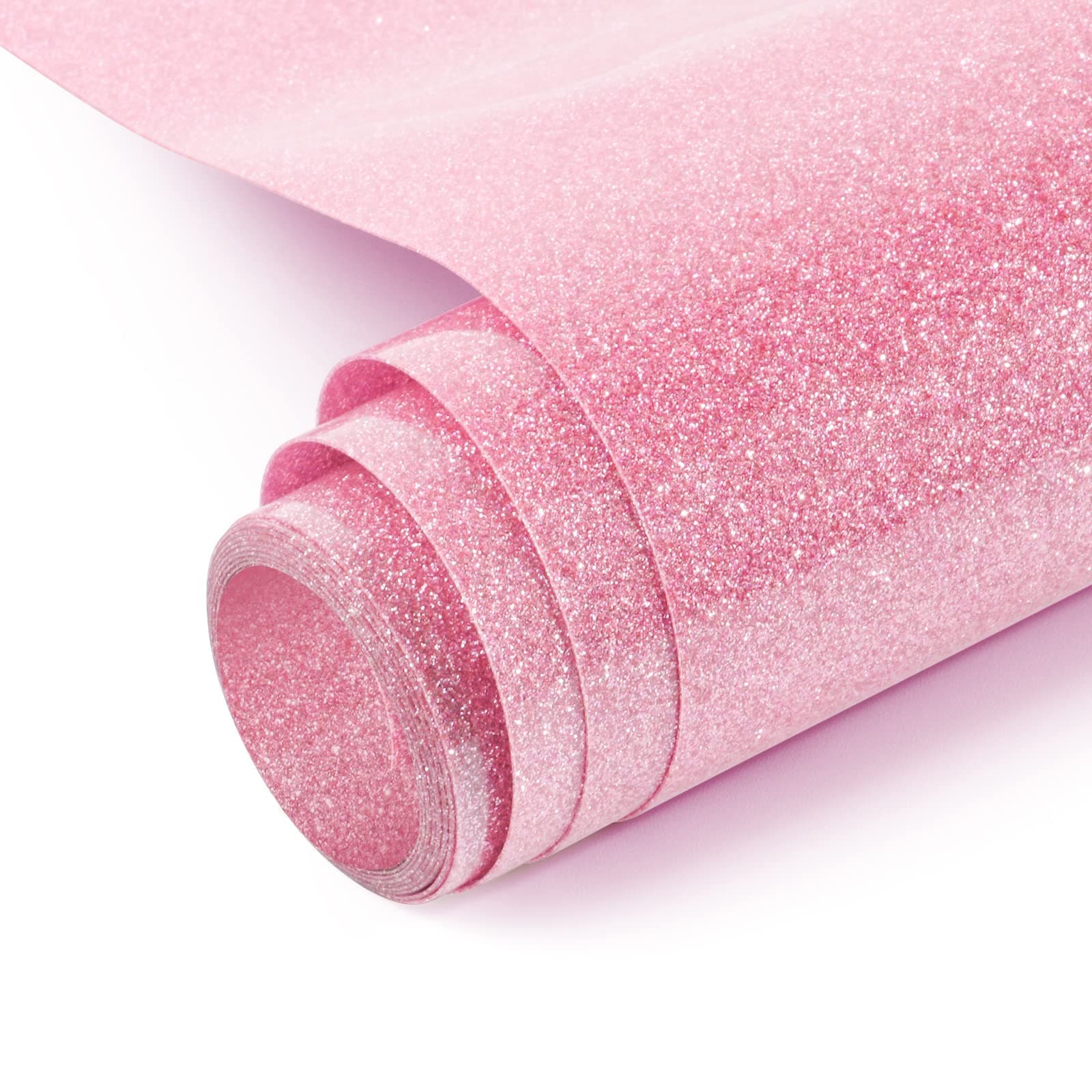 NANAPLUMS Glitzer Plotterfolie Textil - Heat Transfer Vinyl Transferfolie Plotter Flexfolie für Textilien Transferfolie zum Aufbügeln für DIY T-Shirt, Stoffe(Rosa) Glitzer Rosa