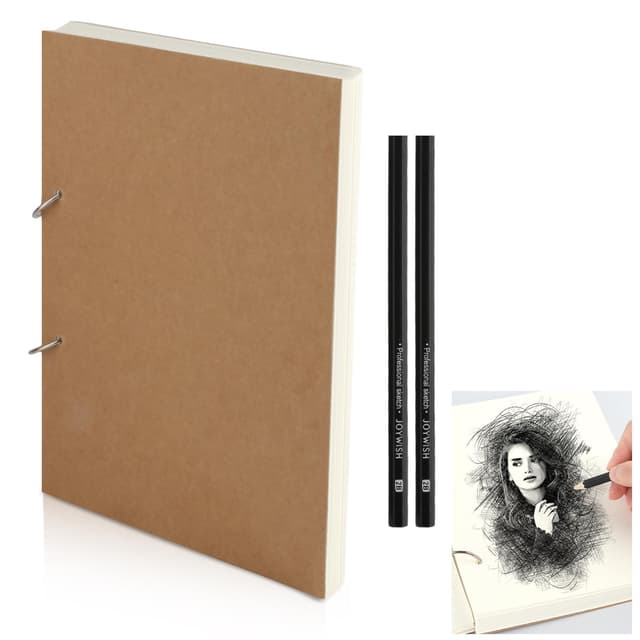 🎨 150 Seiten Skizzenbuch A4 | Zeichenblock mit Bleistifte | Sketchbook Blanko