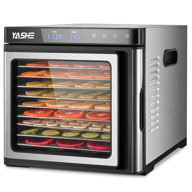 🍏🥦🍓 Edelstahl Dörrautomat | 1000W Dörrgerät mit LED-Anzeige