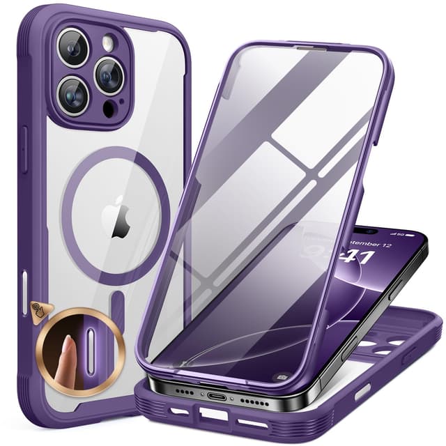 📱 Miracase Glas Serie für iPhone 16 Pro Max Hülle mit Magsafe - Mag Lila
