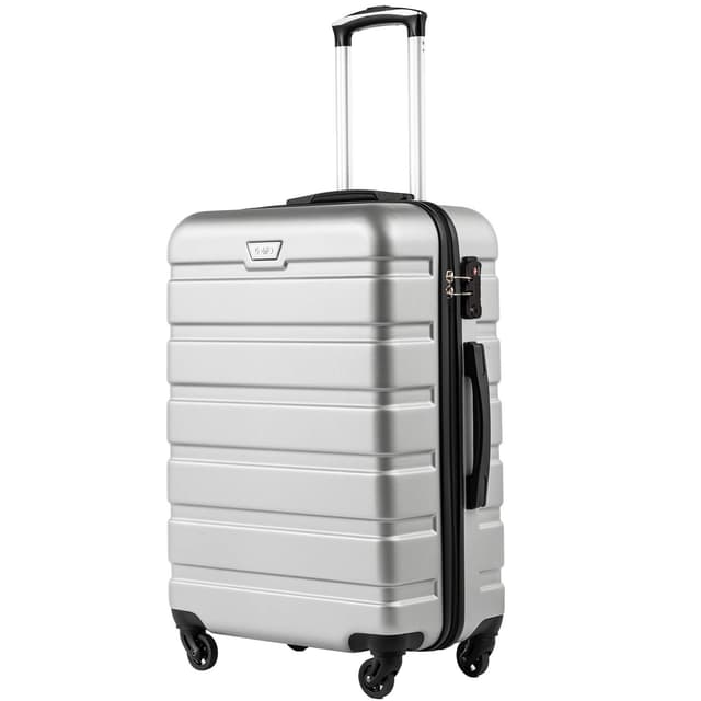 🌟🧳 COOLIFE Premium Hartschalenkoffer Großer Koffer Helles Silber mit TSA-Schloss und 4 Rollen 🧳🌟