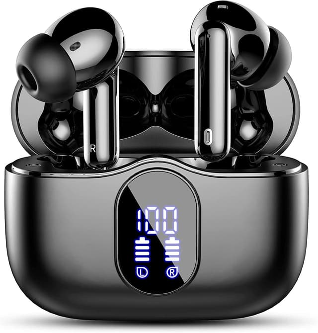 🎧 Bluetooth Kopfhörer - Kabellos, Sport, In Ear, 40 Std Spielzeit - Schwarz