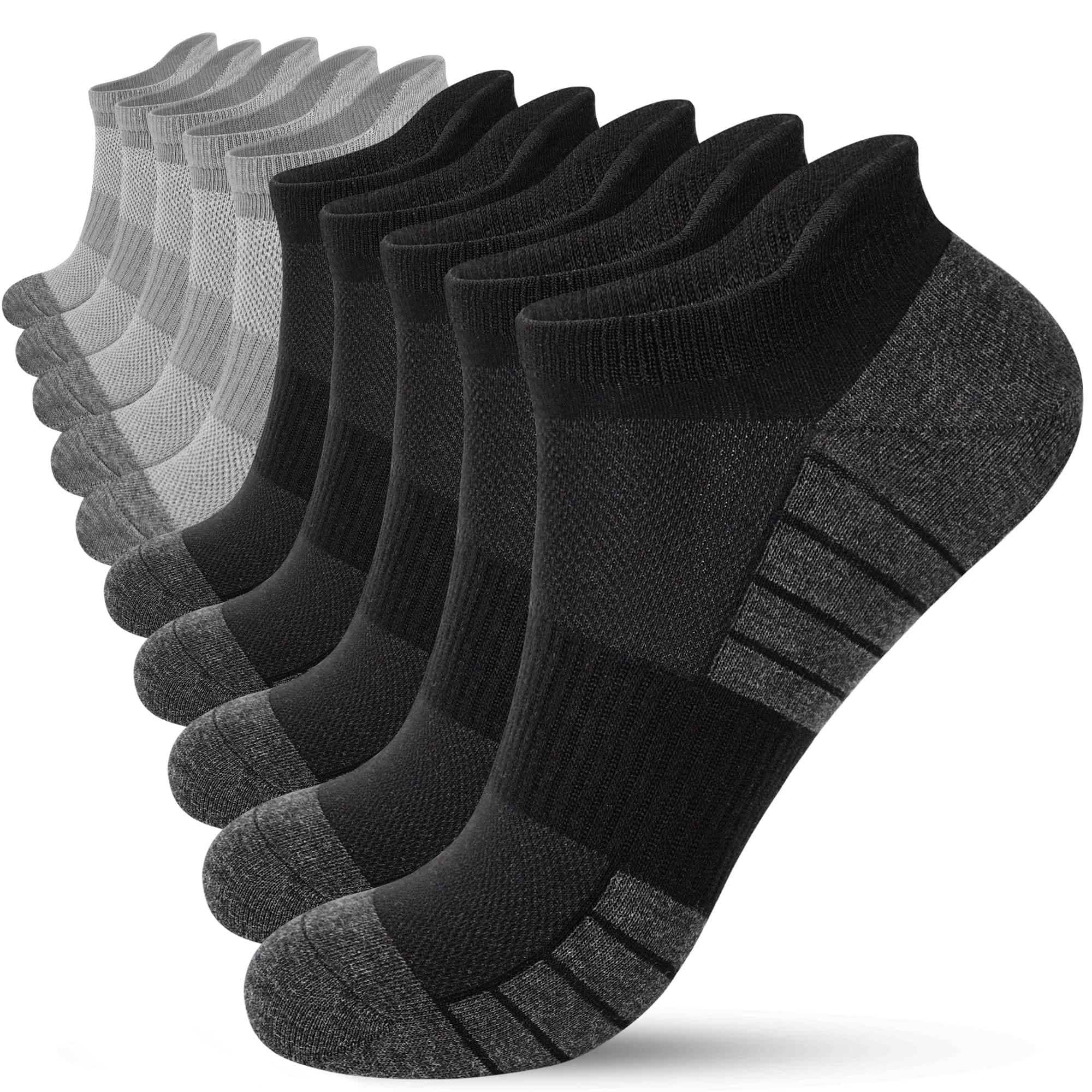 HIYATO 10 Paar Sneaker Socken Herren Damen - Atmungsaktive Sportsocken