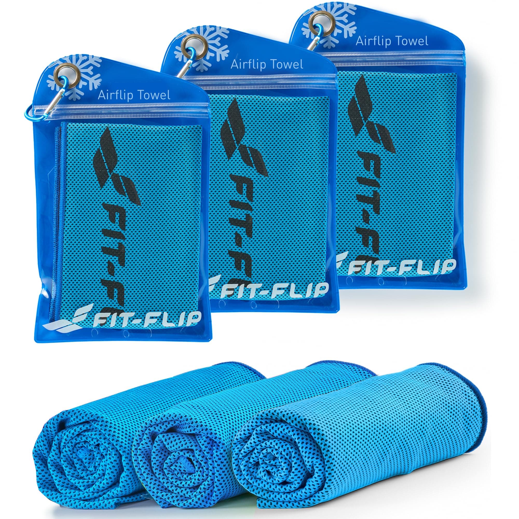 Fit-Flip Kühltuch 3er Set 🌬️ Kühlendes Handtuch für Fitness und Sport