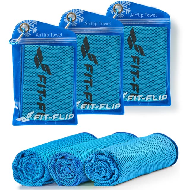 Fit-Flip Kühltuch 3er Set 🌬️ Kühlendes Handtuch für Fitness und Sport