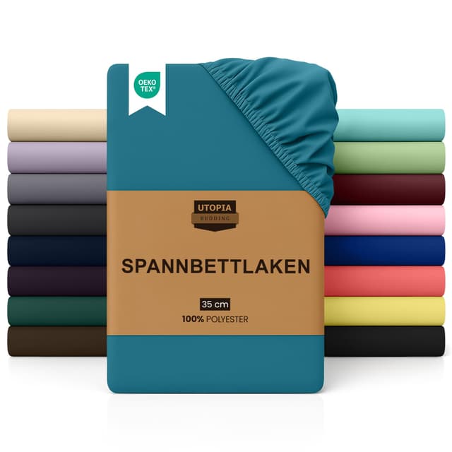 Utopia Bedding - Spannbettlaken 160x200cm - Denim Blau 🌟