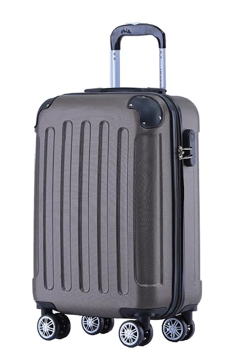 🧳 BEIBYE Hartschalen-Koffer Trolley Rollkoffer Reisekoffer Sicherheit Zahlenschloss Zwillingsrolle ABS Material Handgepäck 4 Rollen (M-L-XL-Set) (Coffee, M) Coffee M