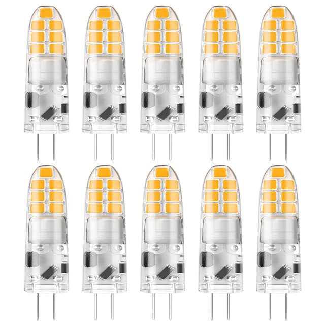 DiCUNO G4 LED Warmweiß, 2W LED Leuchtmittel ersetzt 20W Halogen, G4 Birne 3000K, 200lm, 360°, 10er Pack
