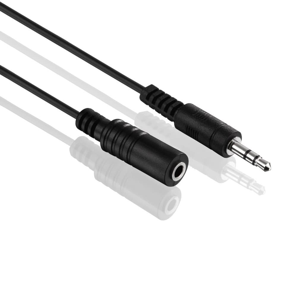 🎧 HDSupply AC015-030 Audio Stereo Verlängerungskabel 3,5mm Stecker auf 3,5mm Buchse, Ultra Slim Design, 3,00m, schwarz 🎶