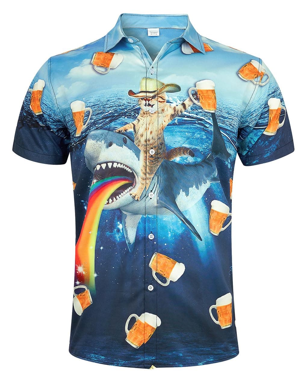 ALISISTER Hawaiihemd Herren 3D Drucken Lässig Button Down Strandurlaub Hemd 🌴👕🌺