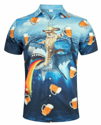 ALISISTER Hawaiihemd Herren 3D Drucken Lässig Button Down Strandurlaub Hemd 🌴👕🌺