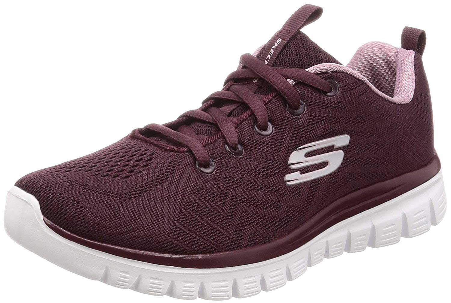 👟🌟 Skechers Damen Graceful Get Connected Sneakers 36 EU Wine - Nur 33.67€!