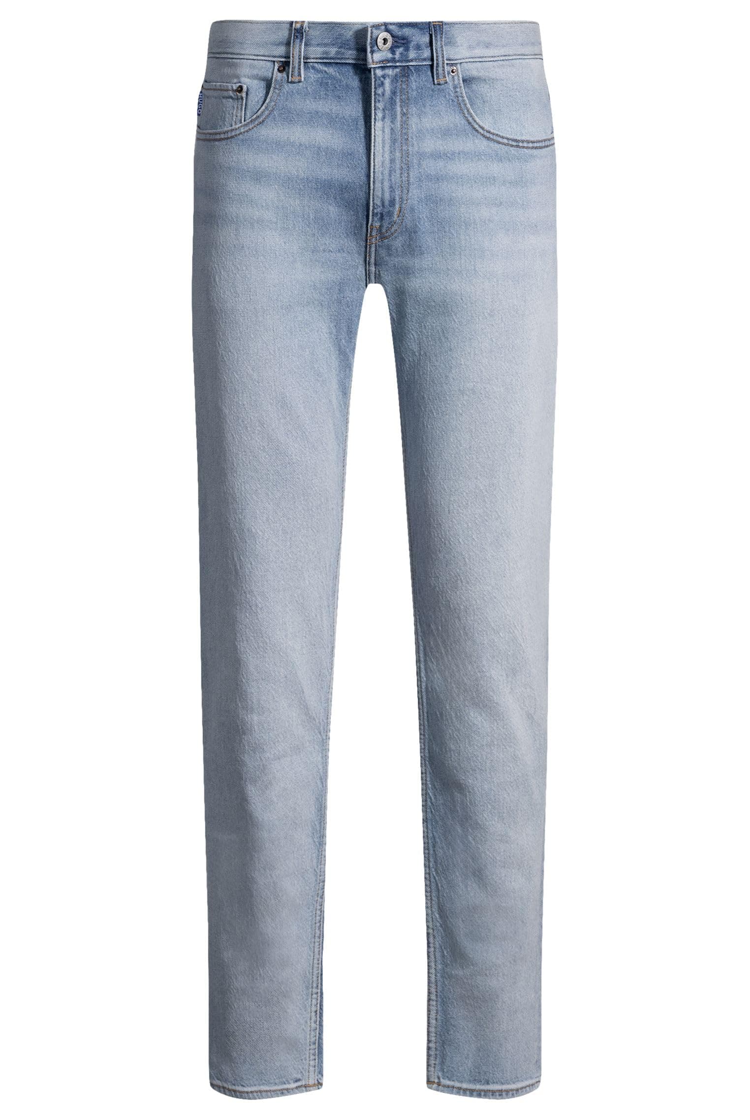 👖 HUGO Herren Ash Slim-Fit Jeans aus blauem Stone-Washed-Denim 31W / 34L Turquoise/Aqua - 50% Rabatt!