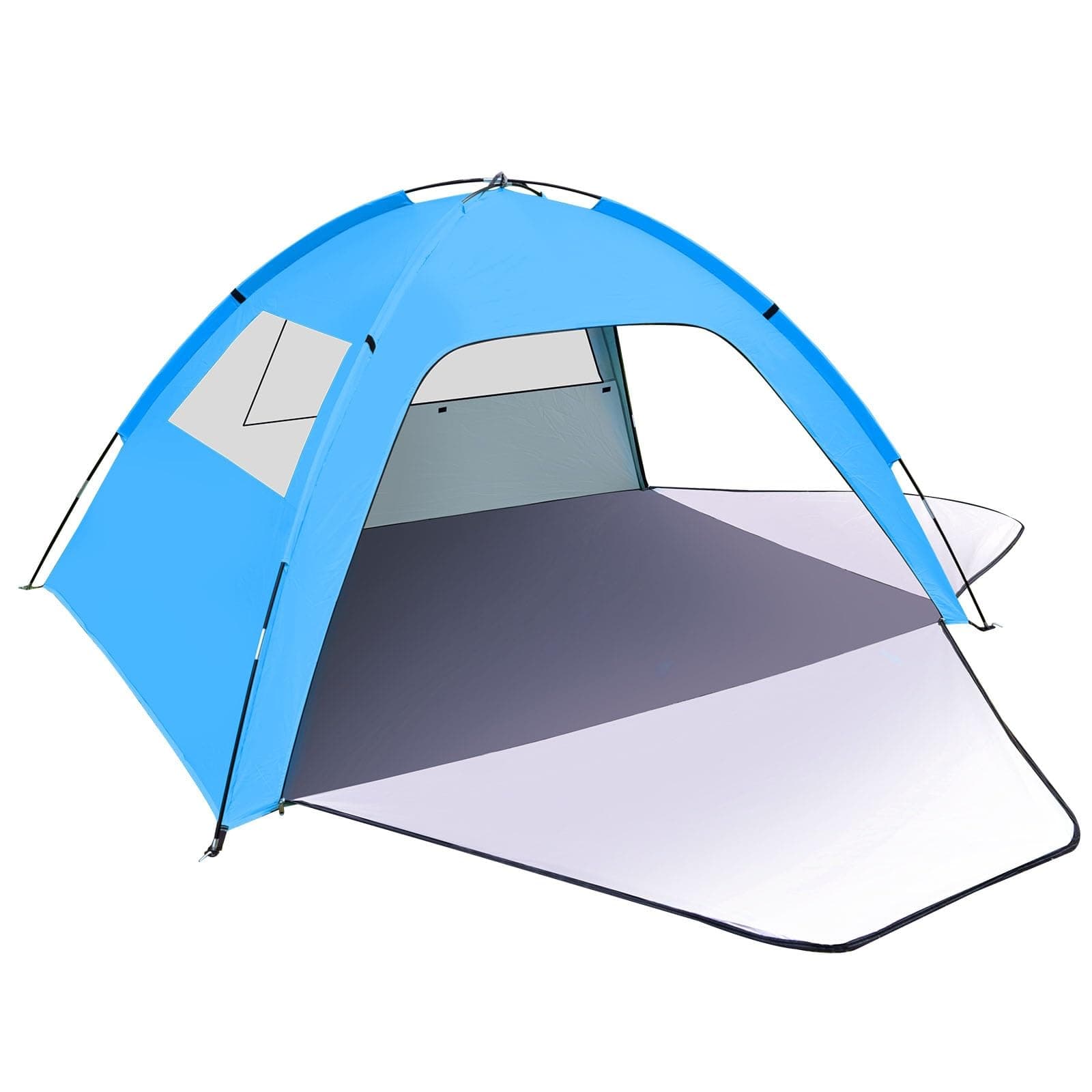 Strandmuschel UV Schutz 80+ Strandzelt mit 2 Türen und 2 Fenstern 🏖️