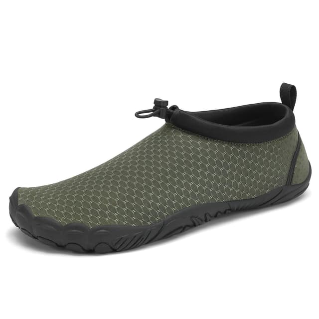 Mishansha Unisex Badeschuhe 🩴 Atmungsaktiv Mesh Wasserschuhe Sommer Schnell Trocknend Aquaschuhe Gr.36-46 Grün 45 EU