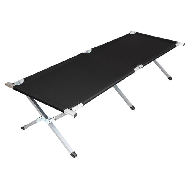 🏕️ Spetebo XXL Campingbett klappbar 190 x 64 cm - schwarz - Feldbett bis 100 kg 🎣