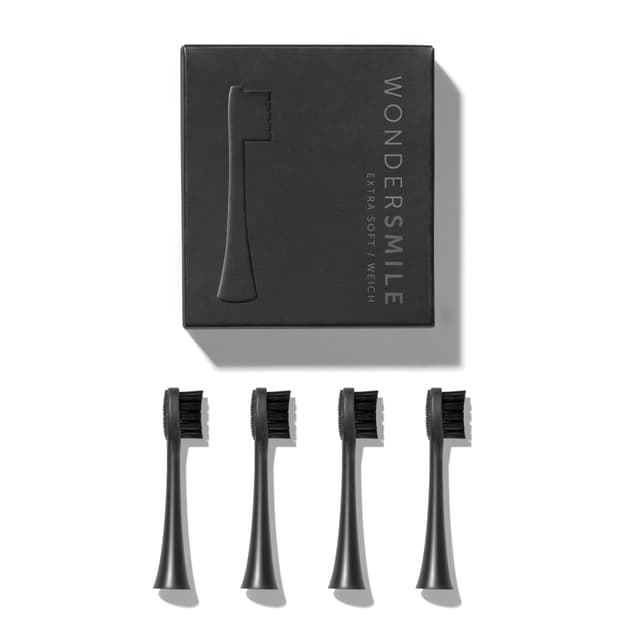 Wondersmile Ersatzbürsten Schallzahnbürste (Soft, Ultimate Black, 4er Pack) 🦷💫