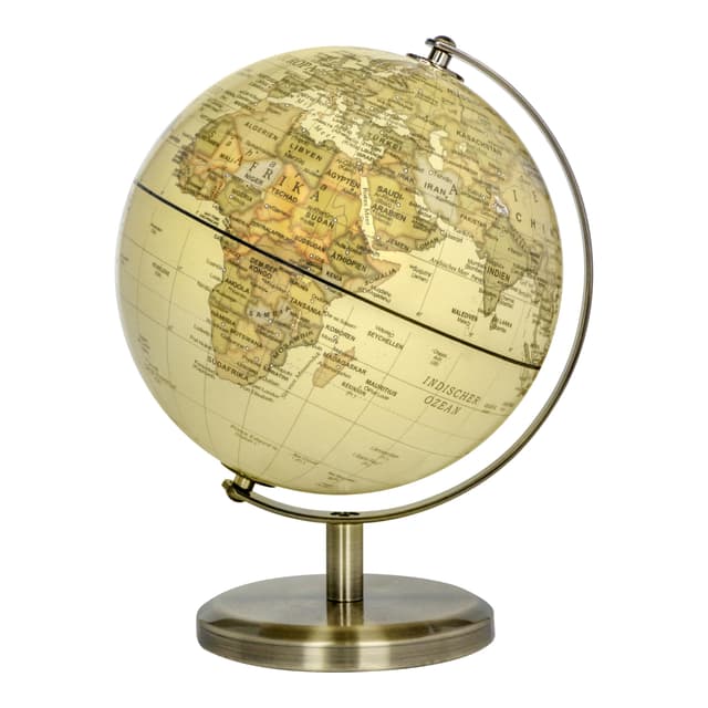 🌍 Exerz 14cm Antiker Globus - Deutsche Karte - Metallbasis Bronzierte Farbe 🌟