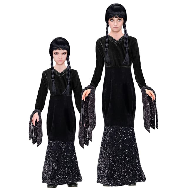 🎃👻 W WIDMANN MILANO Party Fashion - Kinderkostüm Dark Girl, Gothic Kleid, Hexe, Halloween Schwarz 116 🧙‍♀️🕷️