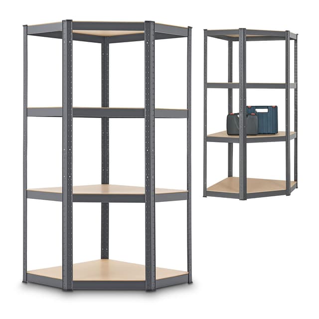 🔥 Super Deal! Juskys Eckregal Lageregal Corner Easy 160 x 75 x 40-75 cm 🔥
