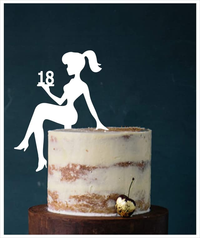 🎂🎉 Mädchen Geburtstagstorte Topper Zahl 18 - Weiß 18