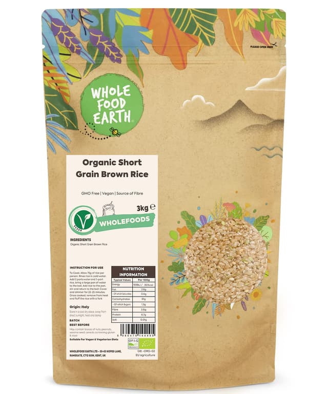 🌾🌿 Bio-Kurzkochkorn-Braunreis 3kg | GVO-frei | Vegan 🌱