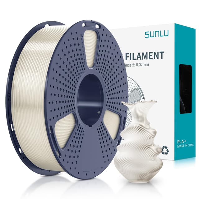 SUNLU PLA+ Filament 1.75mm, PLA Plus 3D Drucker Filament, Stärker belastbar, Neatly Wound, Transparent 1kg-Transparentes Weiß 1KG