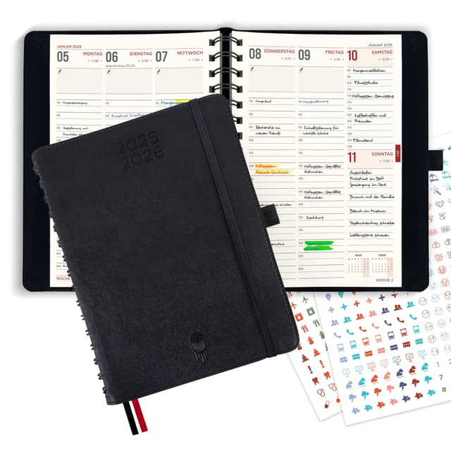 📅📚🎨 Colortouch Terminplaner 2025 2026 - 14 Monate Planer mit Sticker