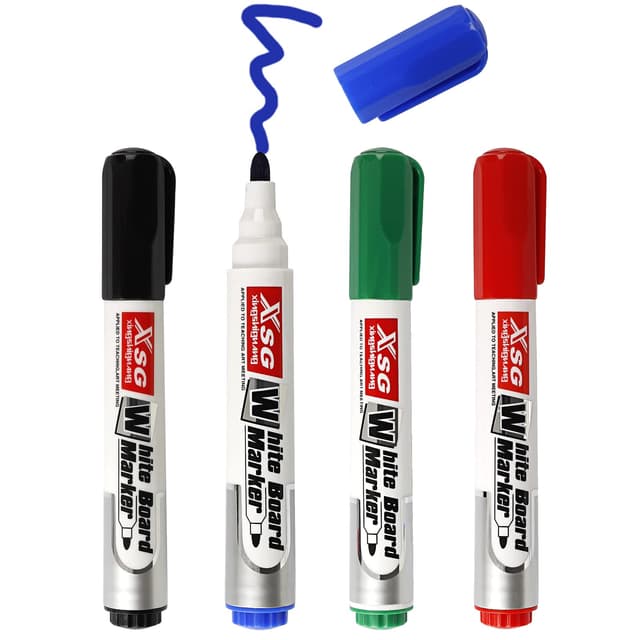 🌈🖊️ Whiteboard Marker Set - Trocken Abwischbar, Rundspitze 3mm, 4 Farben Stifte 🌟 Perfekt für Zuhause, Schule, Büro (4 Stück) 🎨