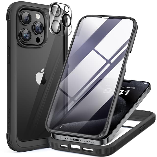 📱 Miracase 360 Grad iPhone 15 Pro Hülle mit Glas Schutzfolie 🛡️