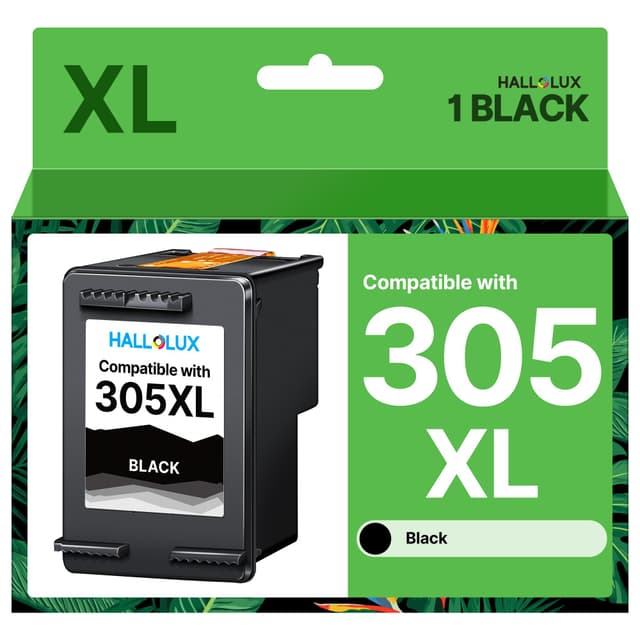 HALLOLUX 305XL Druckerpatronen Schwarz Kompatibel für HP 305 Schwarz mit Deskjet 2820e Patronen 2700 2710 2720e 2724 4120 4120e 4110 4110e Envy 6000 6020e 6032 6032e 6400 6420 6420e 6432 (1 Pack) 🖨️