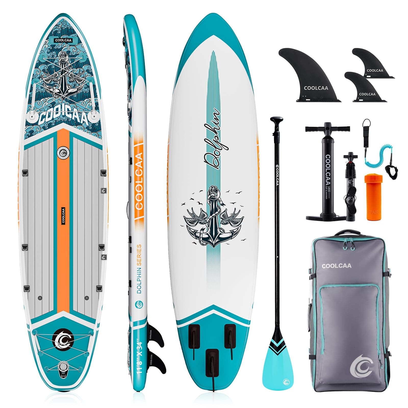 COOLCAA 354cmx86cmx15cm Stand Up Paddling Board mit Premium SUP Zubehör 🏄‍♂️