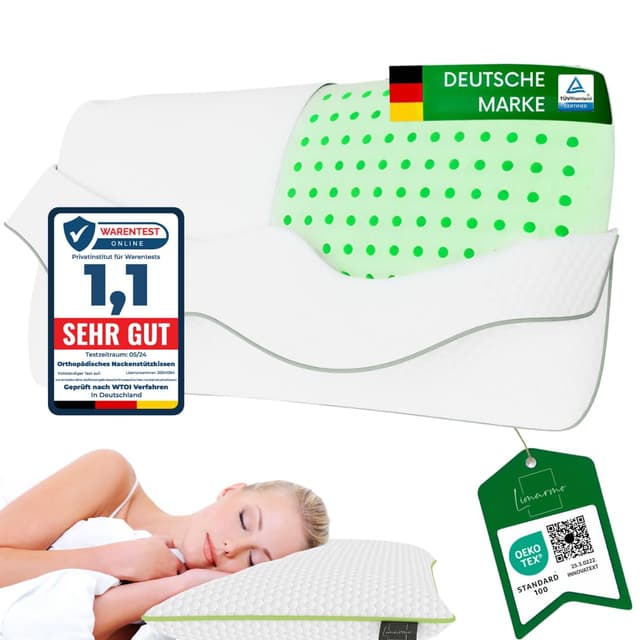 🛌🏻 Limarmo Orthopädisches Nackenstützkissen für 80x40, 800x400 mm, viscoelastisches Kissen 🌙