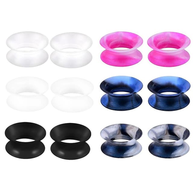 Uwiyo 6 Paar Silikon Flesh Tunnel Set, 3-20mm Extra Soft Silikon Ohr Tunnel Plug 😍👂