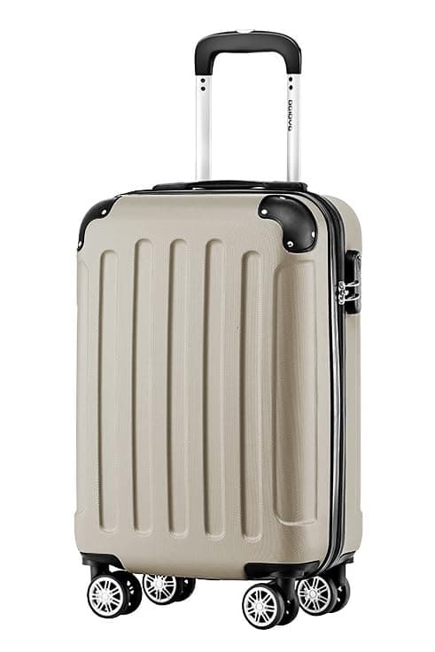 🧳 BEIBYE Hartschalen-Koffer Trolley Rollkoffer Reisekoffer Handgepäck 4 Rollen (M-L-XL-Set) (Champagner, M) Champagner M - Angebot