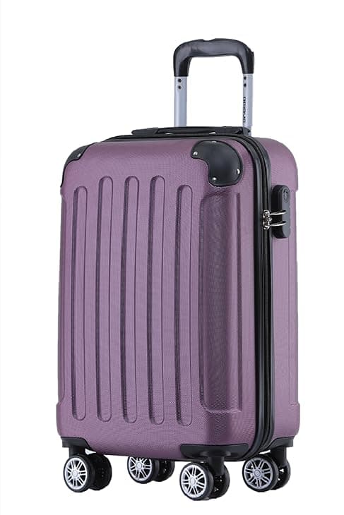 🧳 BEIBYE Hartschalen-Koffer Trolley Rollkoffer Reisekoffer Sicherheit Zahlenschloss Zwillingsrolle ABS Material Handgepäck 4 Rollen (Violett, M) Violett M