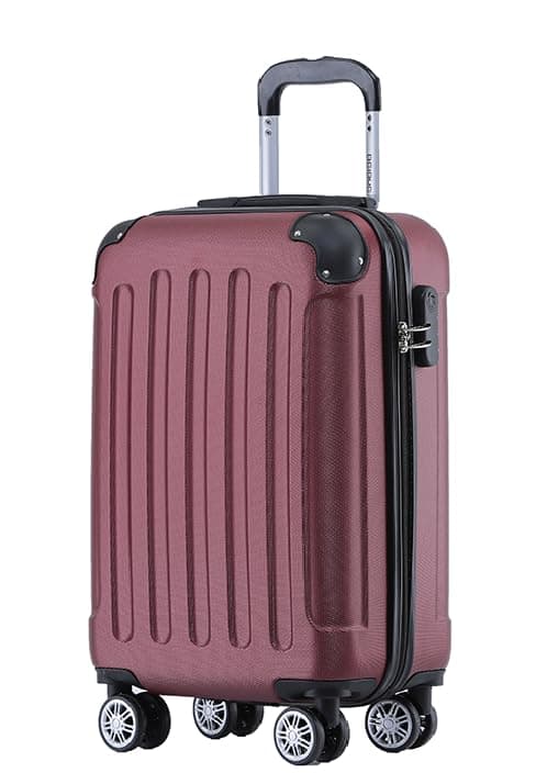 🎒🔒 BEIBYE Hartschalen-Koffer Trolley Rollkoffer Reisekoffer Handgepäck 4 Rollen (M-L-XL-Set) (Weinrot, M)