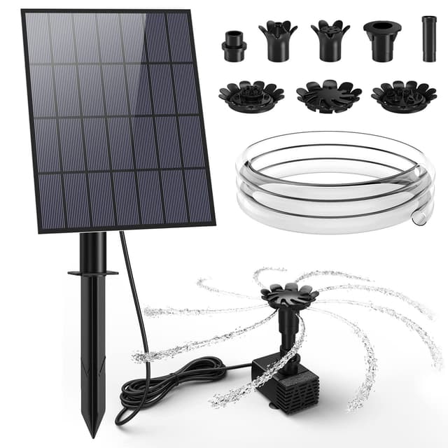 AMZtime 3,5W DIY Solar Springbrunnen für Außen mit 1,5M Wasserleitung und Pfahl 🌞🌿
