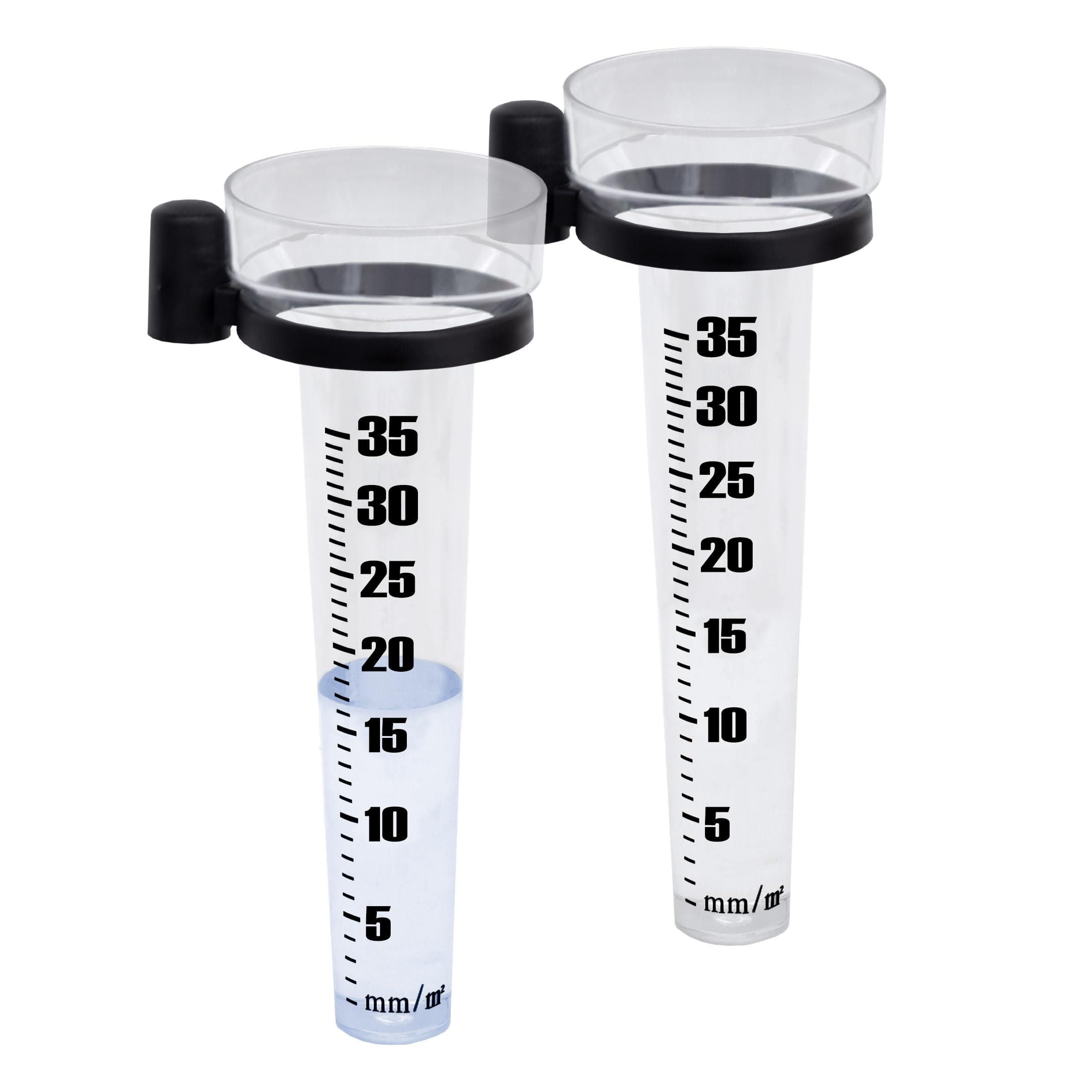 🌧️🌡️ Spetebo Regenmesser 25 cm mit Skala und Halterung - 2er Set 🌧️🌡️