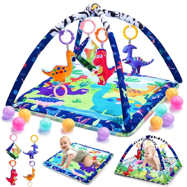 🦕 Dinosaurier Spielbogen Baby 4-in-1 Spielmatte - 28.89€ + Kostenloser Versand