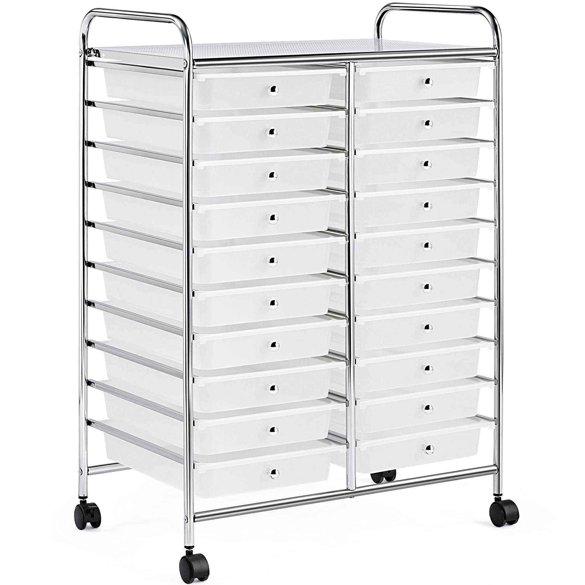 📦 Yaheetech Rollwagen Badrollwagen Rollcontainer mit 20 stapelbaren Schubladen 🏠