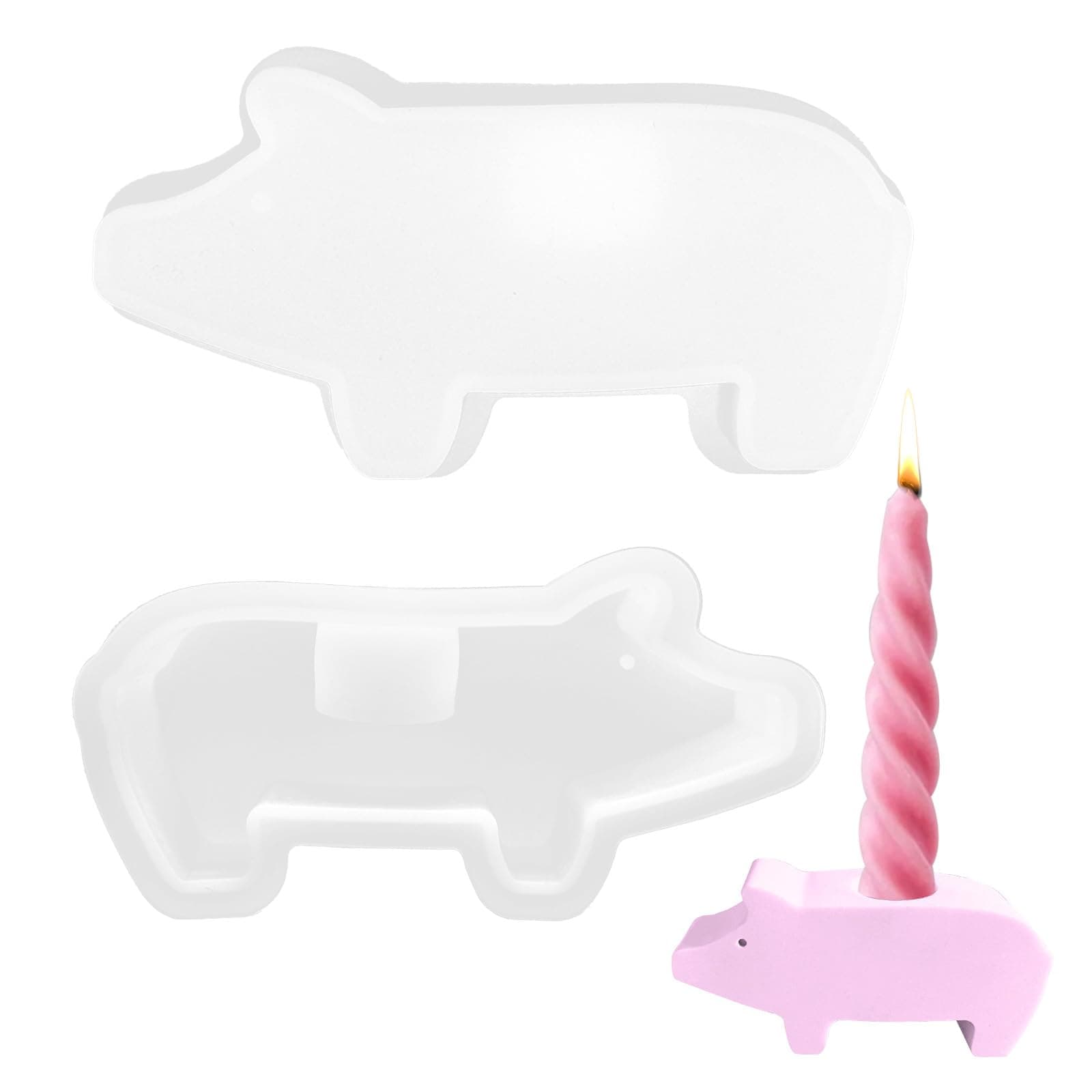 🐷 Silikonform Schwein Kerzenhalter Schweinchen - Weihnachtsdeko
