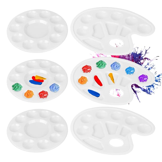 🎨🖌️ BigKego 6 Stück Mischpalette Malpalette Aquarell Universalpalette