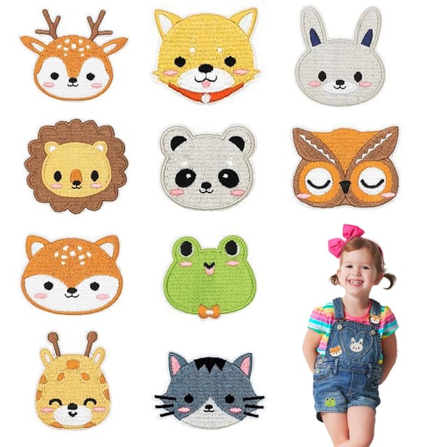 YALiya 10 Stück Bügelflicken Kinder 🐶🐱🐰 Patches zum Aufbügeln - Tierstil