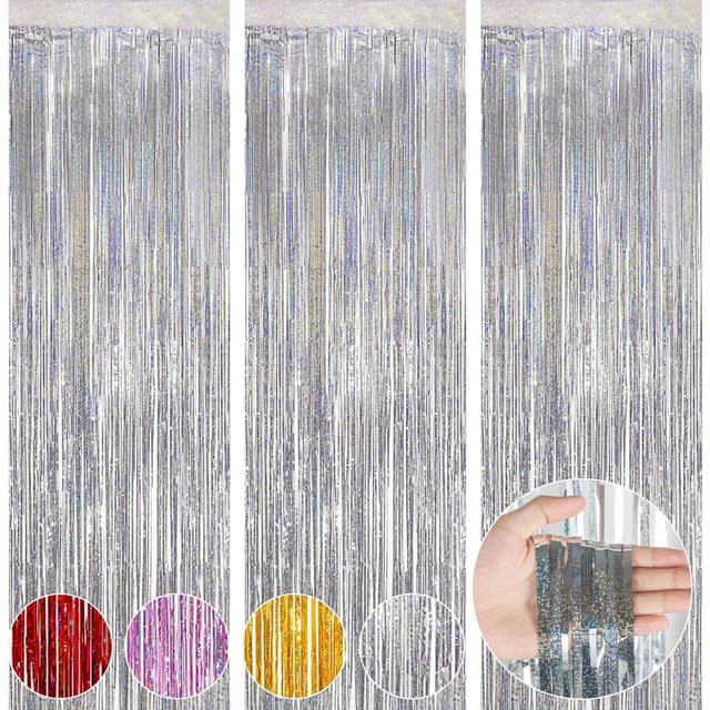 Angebot: OFFCUP Lametta Vorhang mit Glitzervorhang Fringe 🎉