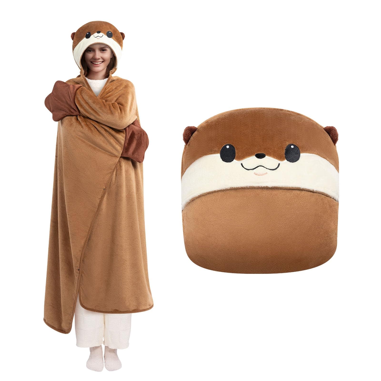Mewaii Tragbare Decke mit Kapuze und Ärmeln - Kuscheldecke mit Handschuhen! 😍🎁