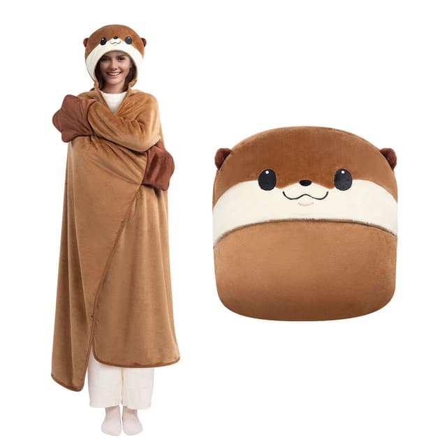 Mewaii Tragbare Decke mit Kapuze und Ärmeln - Kuscheldecke mit Handschuhen! 😍🎁