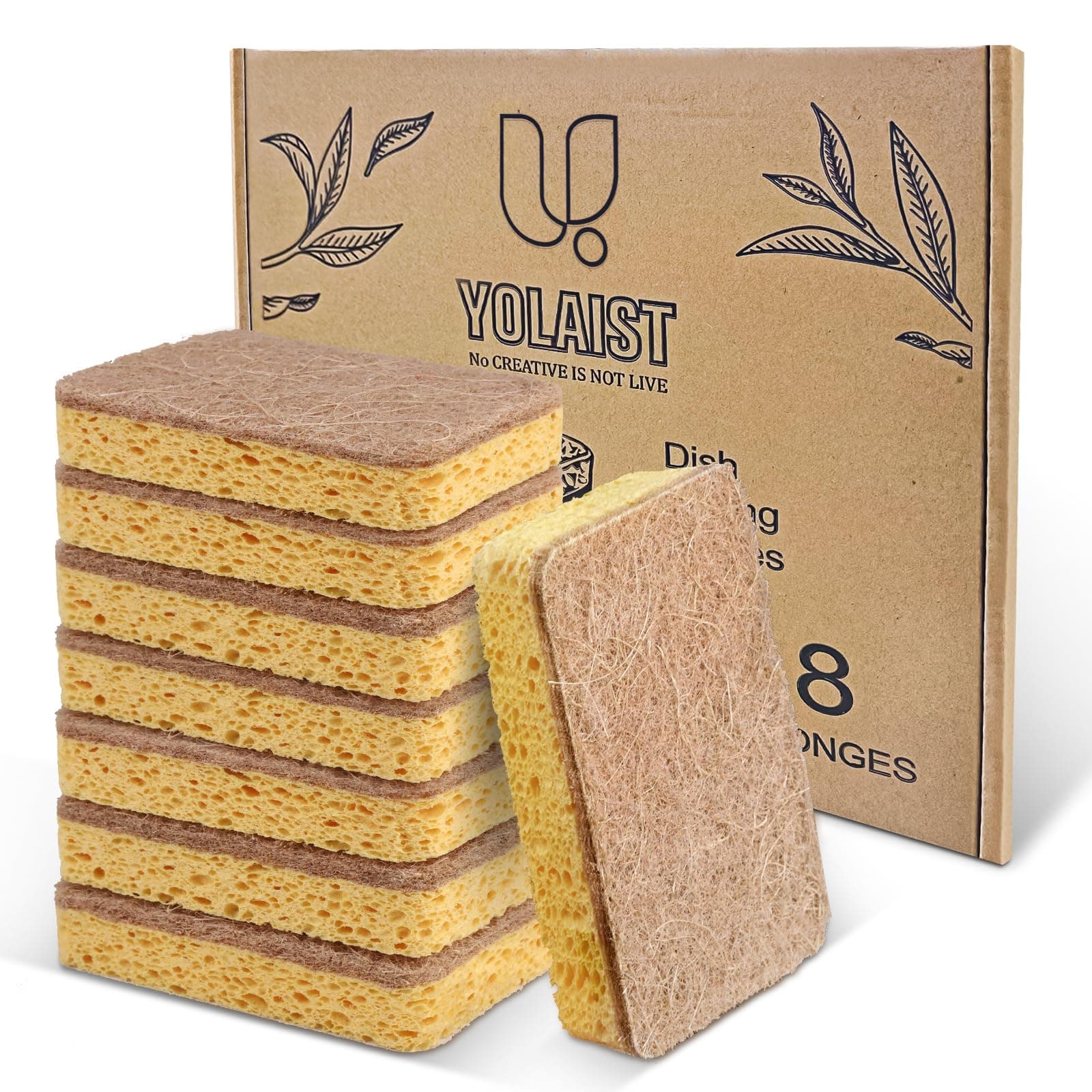 🌿🧽 8 Stück ökologischer kompostierbarer Schwamm | Biologisch abbaubar