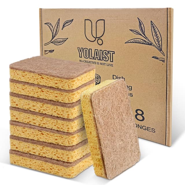 🌿🧽 8 Stück ökologischer kompostierbarer Schwamm | Biologisch abbaubar