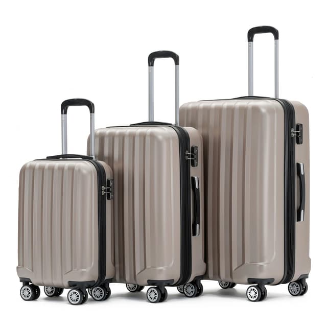 BEIBYE TSA-Schloss 2080 Zwillingsrollen Reisekoffer Set (Champagner, Set) 🧳